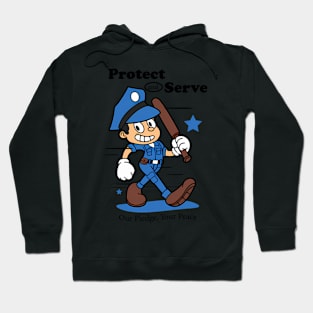 Protect And Serve Police Mascot Hoodie